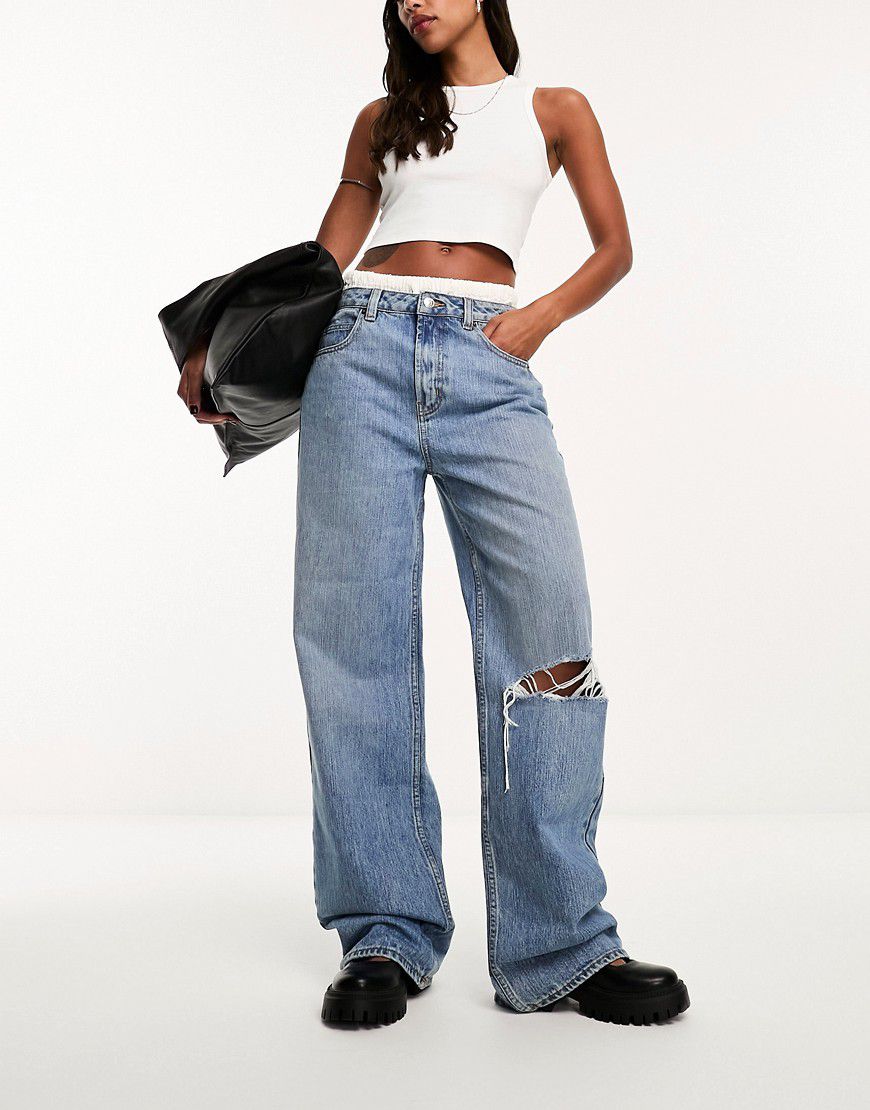 Dad jeans medio con strappi - ASOS DESIGN - Modalova