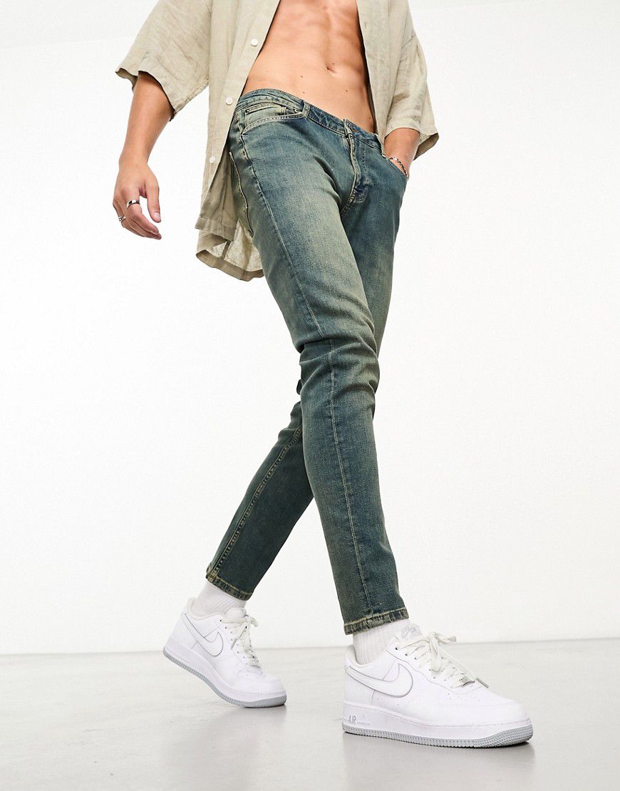 Jeans skinny pesanti lavaggio medio Y2k - ASOS DESIGN - Modalova