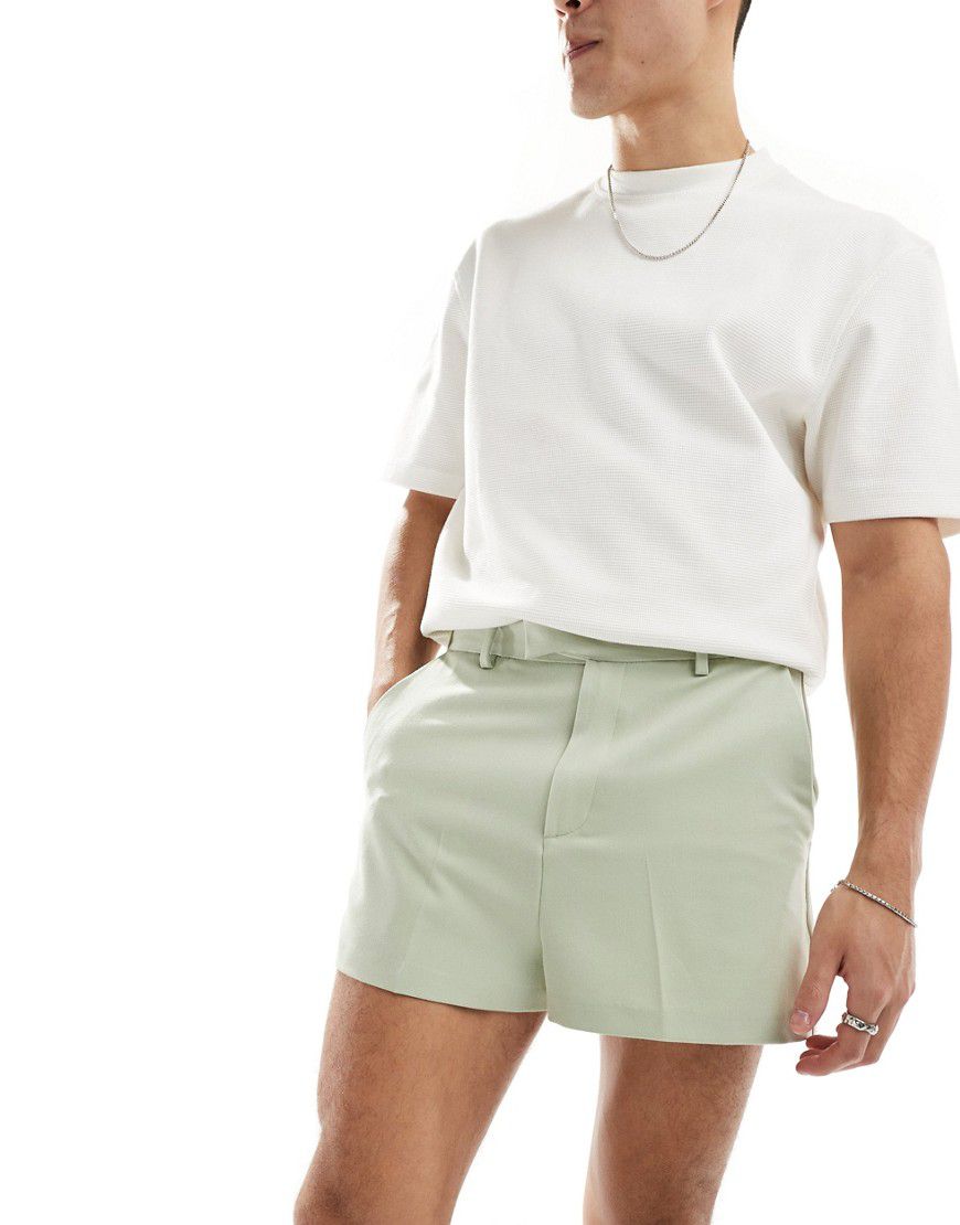 Pantaloncini eleganti taglio corto color salvia - ASOS DESIGN - Modalova