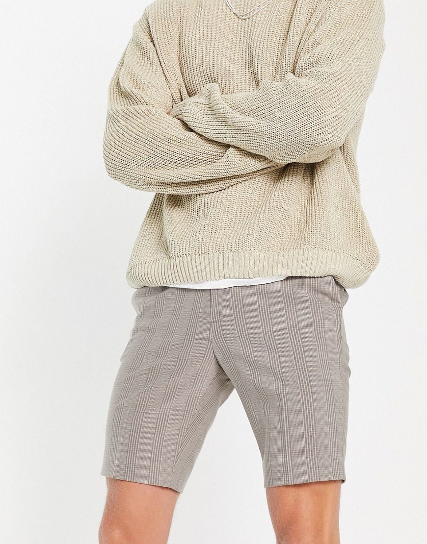 Pantaloncini slim eleganti a quadri Principe di Galles - ASOS DESIGN - Modalova
