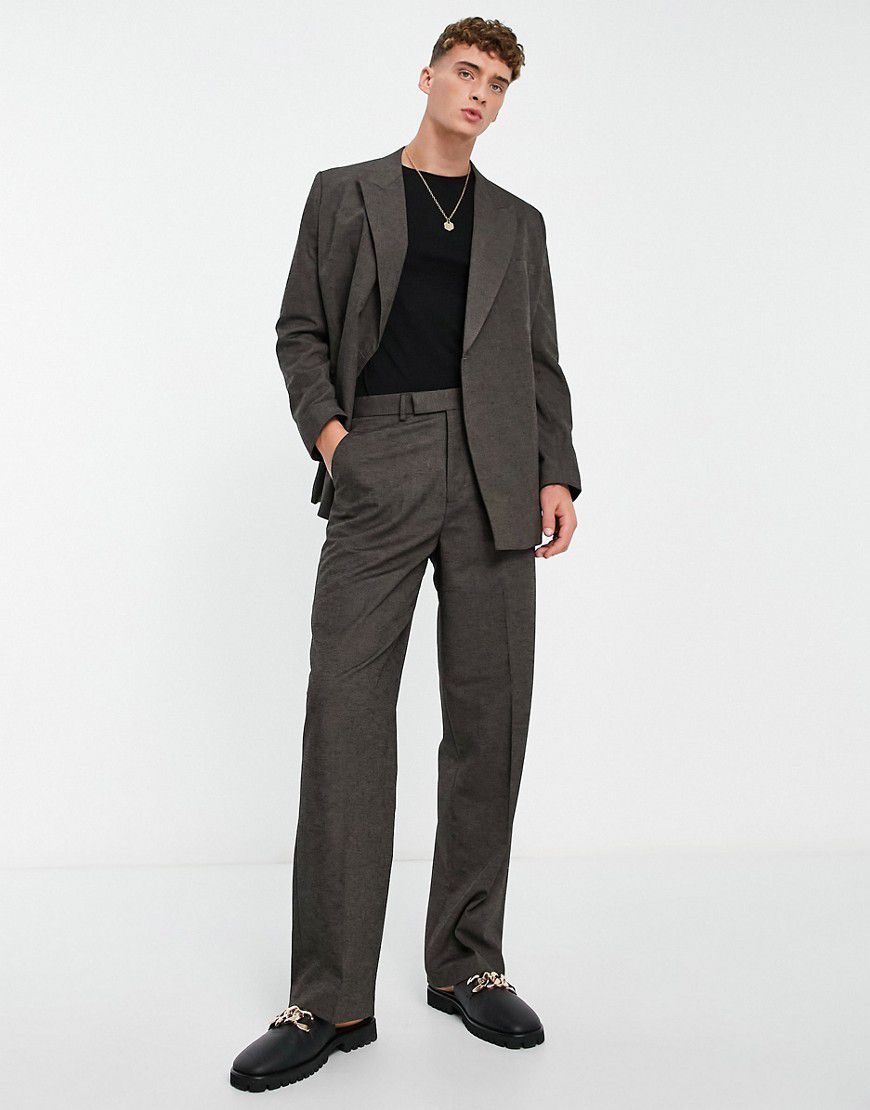 Pantaloni da abito con fondo ampio marroni - ASOS DESIGN - Modalova