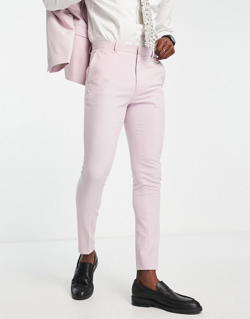 Pantaloni da abito super skinny rosa chiaro - ASOS DESIGN - Modalova