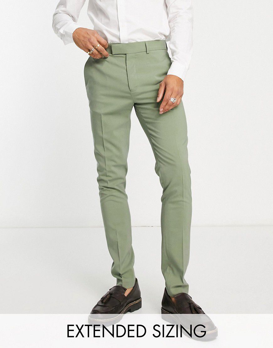 Pantaloni da abito skinny oliva - ASOS DESIGN - Modalova