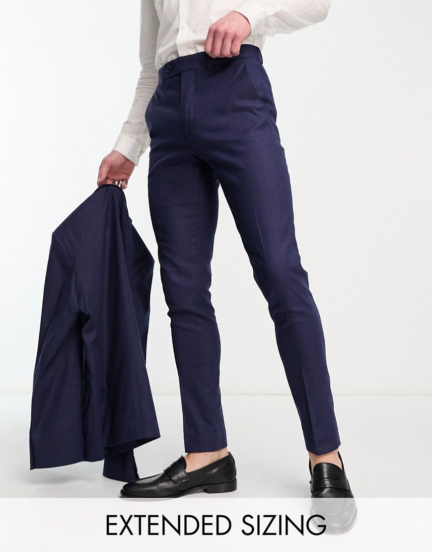 Pantaloni da abito skinny in misto lino - ASOS DESIGN - Modalova