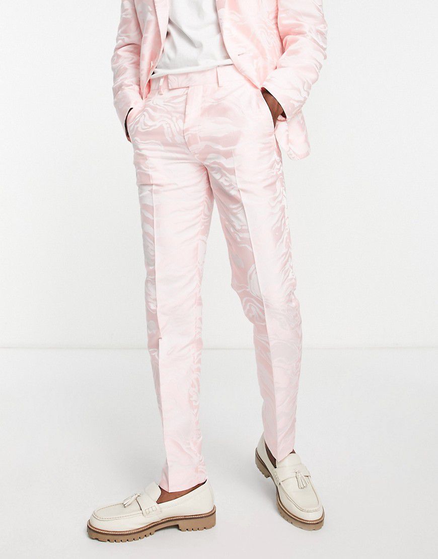 Pantaloni da abito slim in jacquard zebrato - ASOS DESIGN - Modalova