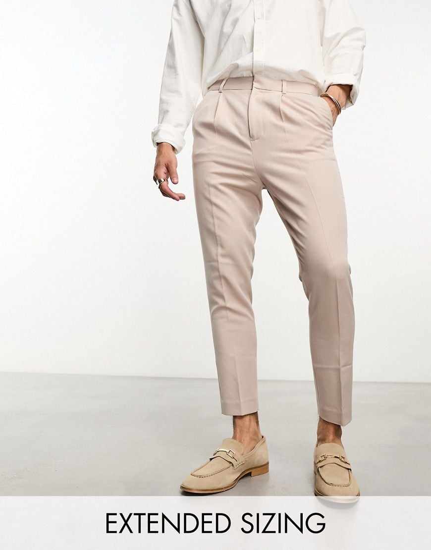 Pantaloni eleganti affusolati color pietra - ASOS DESIGN - Modalova