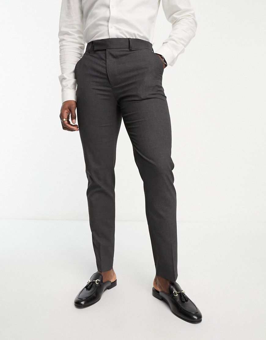 Pantaloni slim da abito color antracite - ASOS DESIGN - Modalova