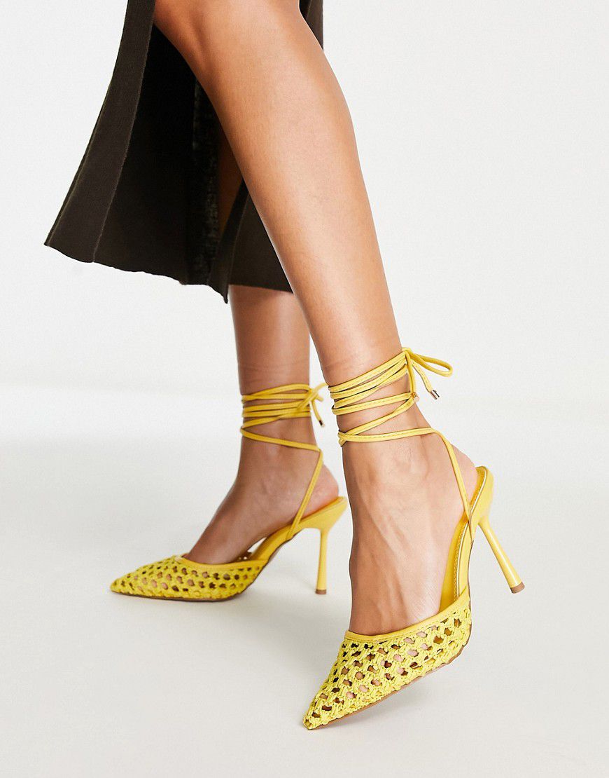 Preston - Scarpe gialle con tacco alto allacciate alla caviglia - ASOS DESIGN - Modalova