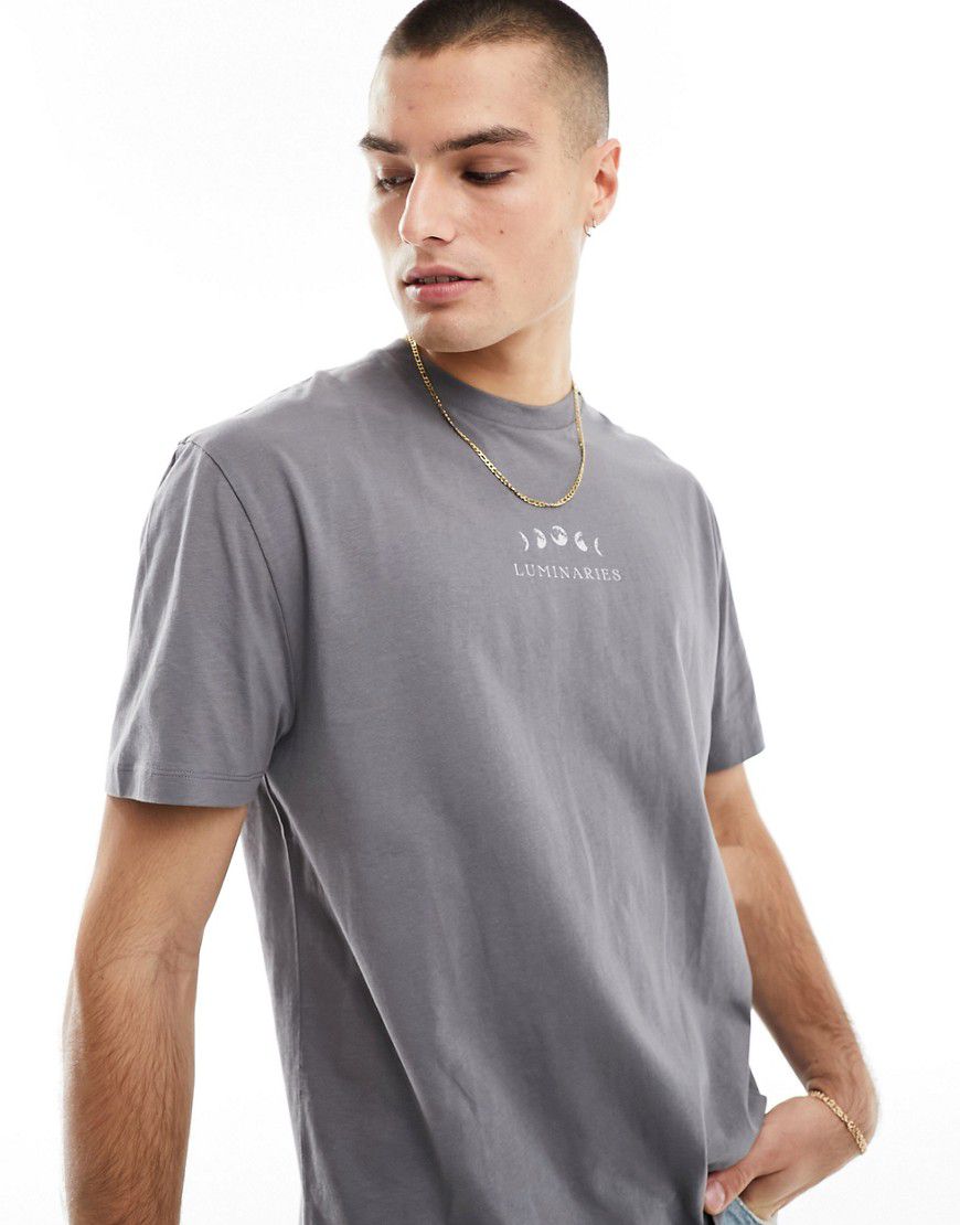 T-shirt comoda grigia con stampa celestiale sul petto - ASOS DESIGN - Modalova