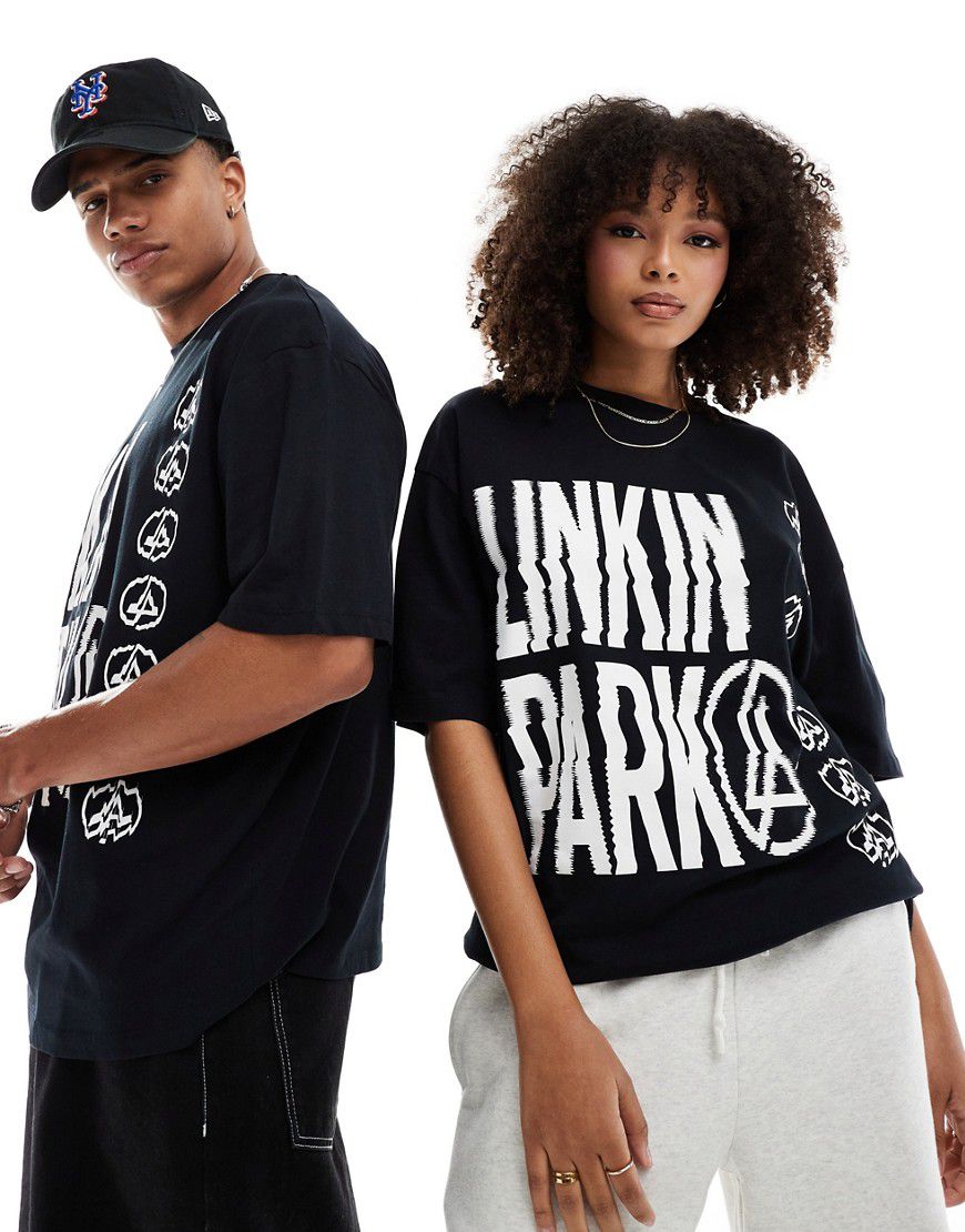 T-shirt oversize unisex nera con stampe del gruppo Linkin Park - ASOS DESIGN - Modalova