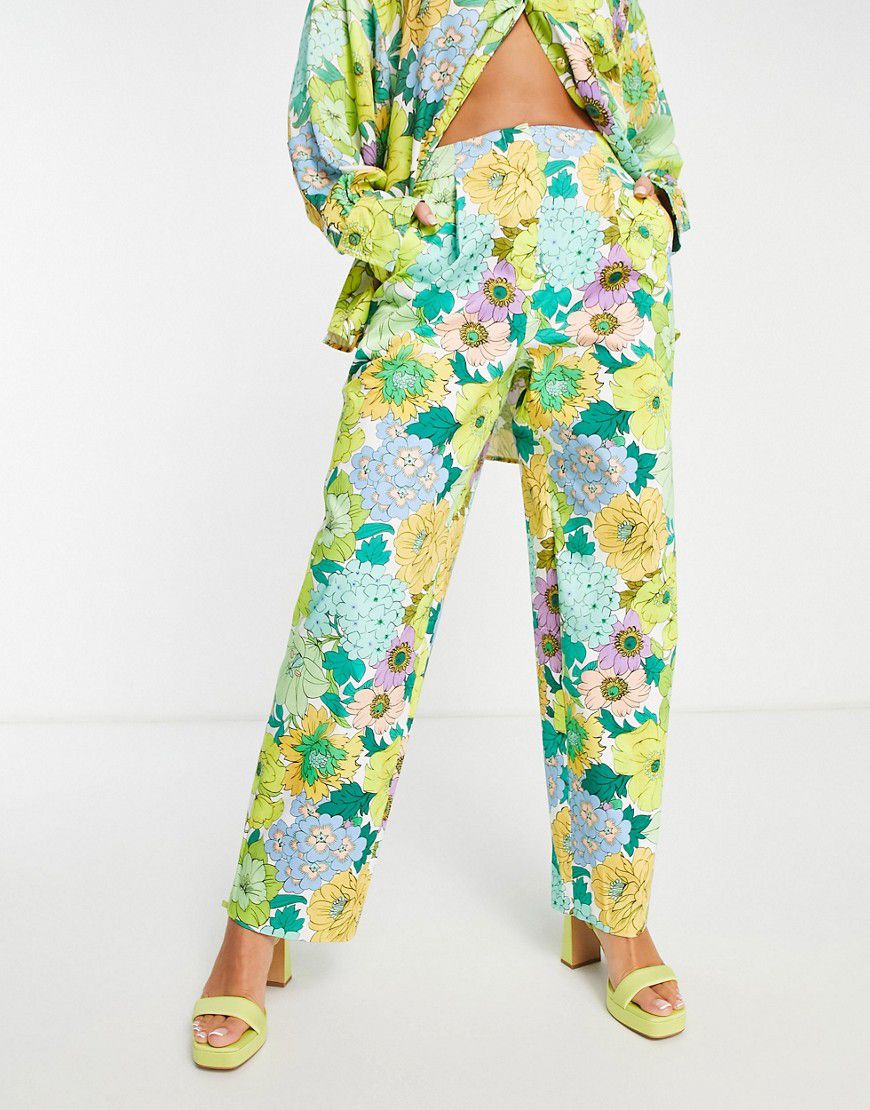 Pantaloni affusolati in cotone con stampa a fiori stile rétro - ASOS EDITION - Modalova