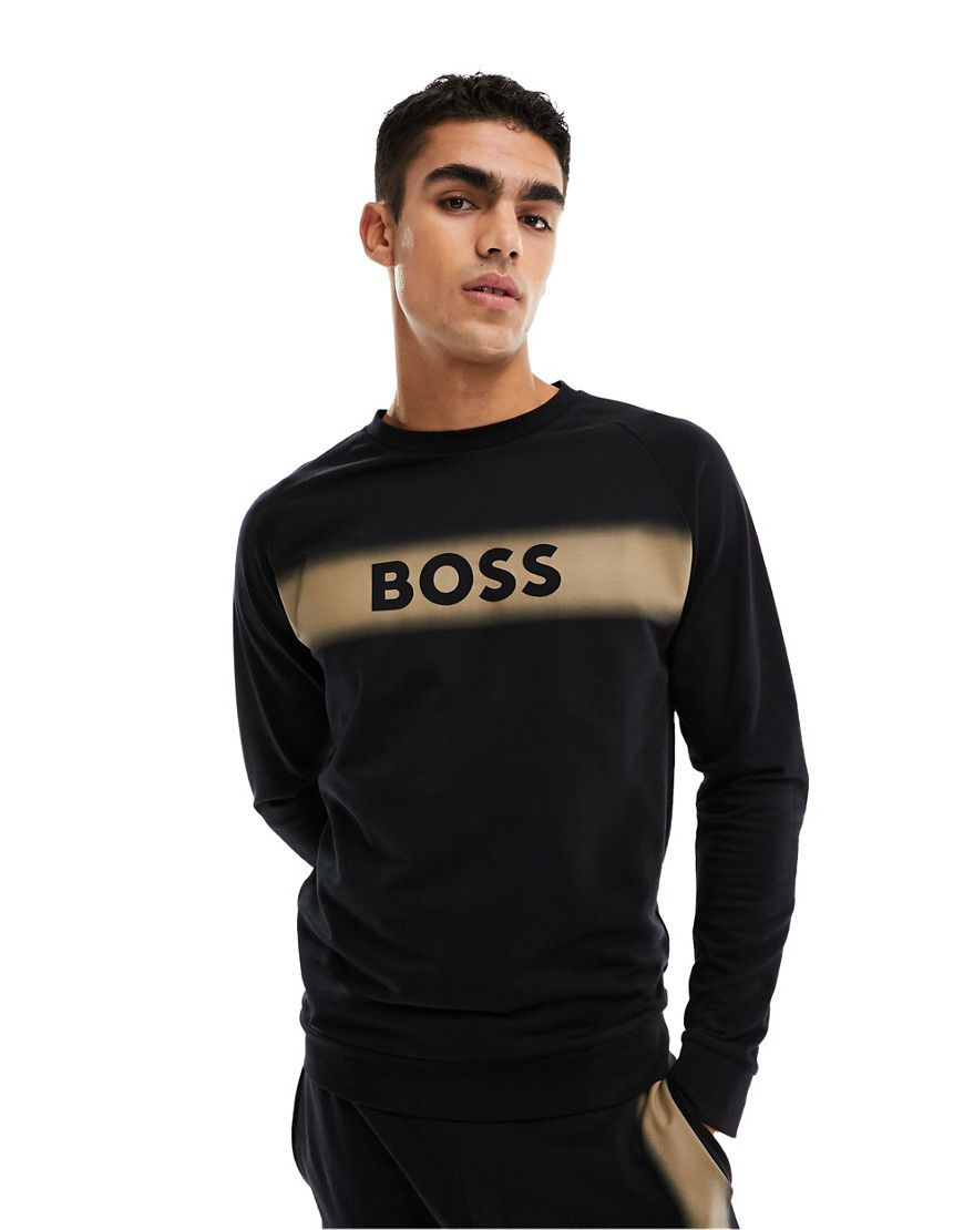 Authentic - Felpa nera con stampa del logo - BOSS Bodywear - Modalova