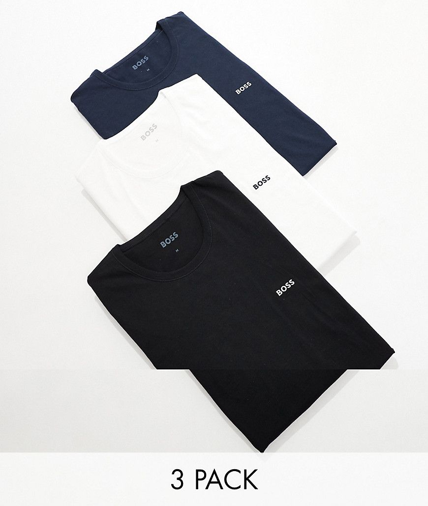 Confezione da 3 T-shirt colore bianco, blu navy, nero - BOSS Bodywear - Modalova