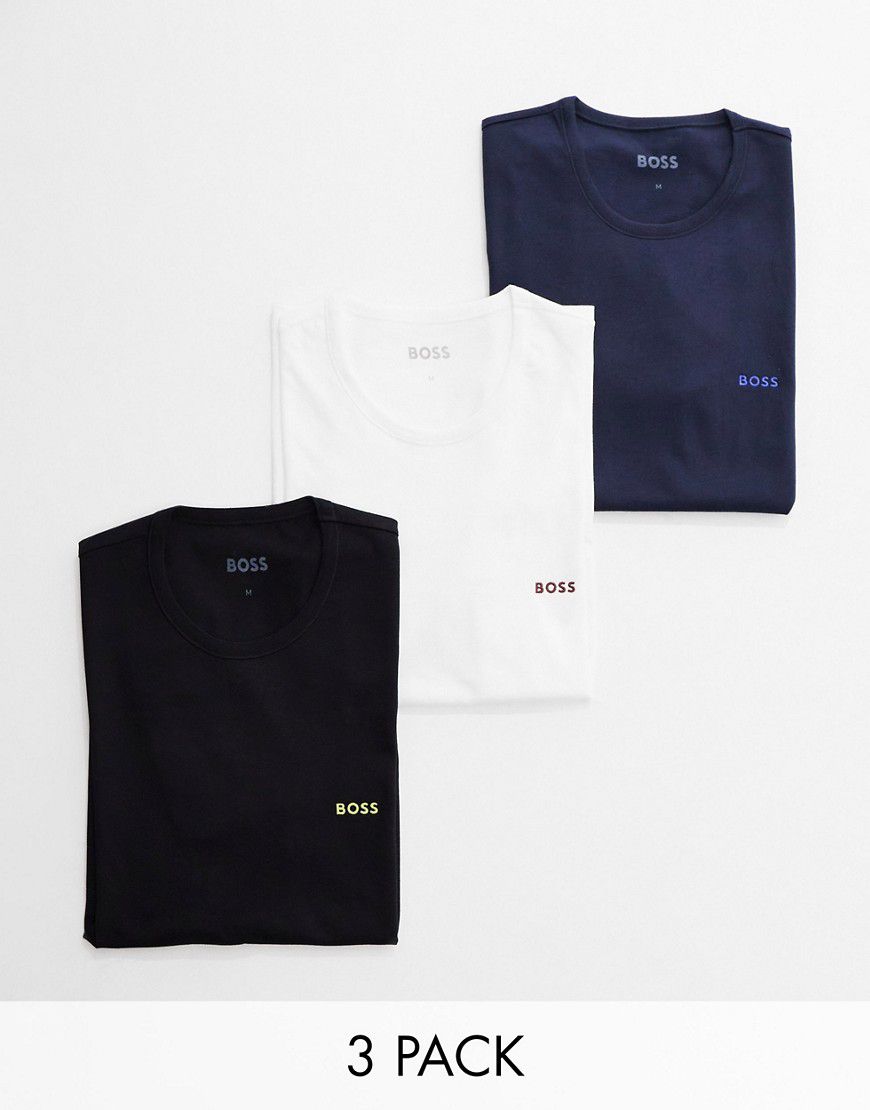 BOSS - Bodywear - Confezione da 3 T-shirt classiche nera, blu navy e bianca - BOSS Bodywear - Modalova