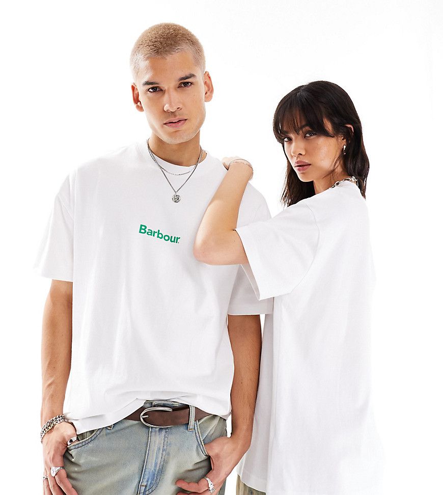 X ASOS - Marquee - T-shirt unisex bianca con logo - Barbour - Modalova