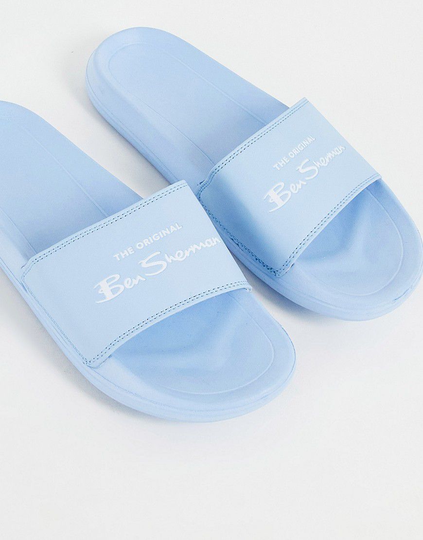 Sliders azzurro pastello con logo - Ben Sherman - Modalova