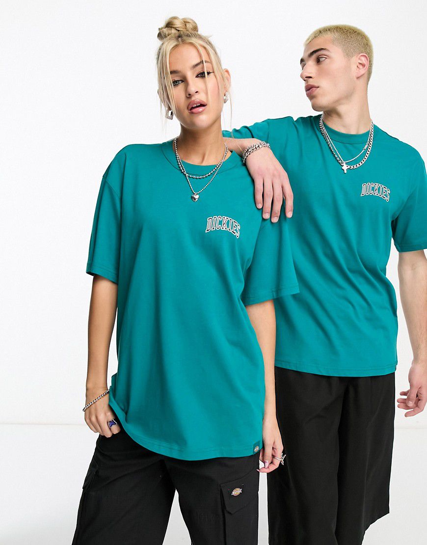 Aitkin - T-shirt verde-azzurra con logo sul petto a sinistra - Dickies - Modalova