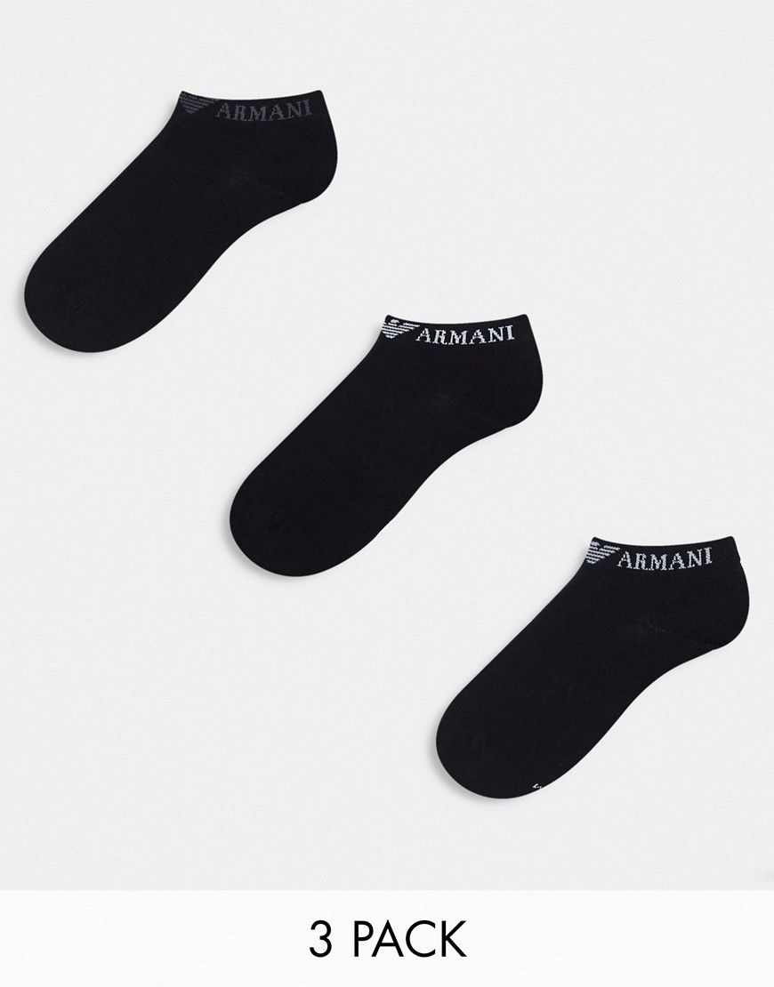 Bodywear - Confezione da 3 paia di calzini neri con logo - Emporio Armani - Modalova