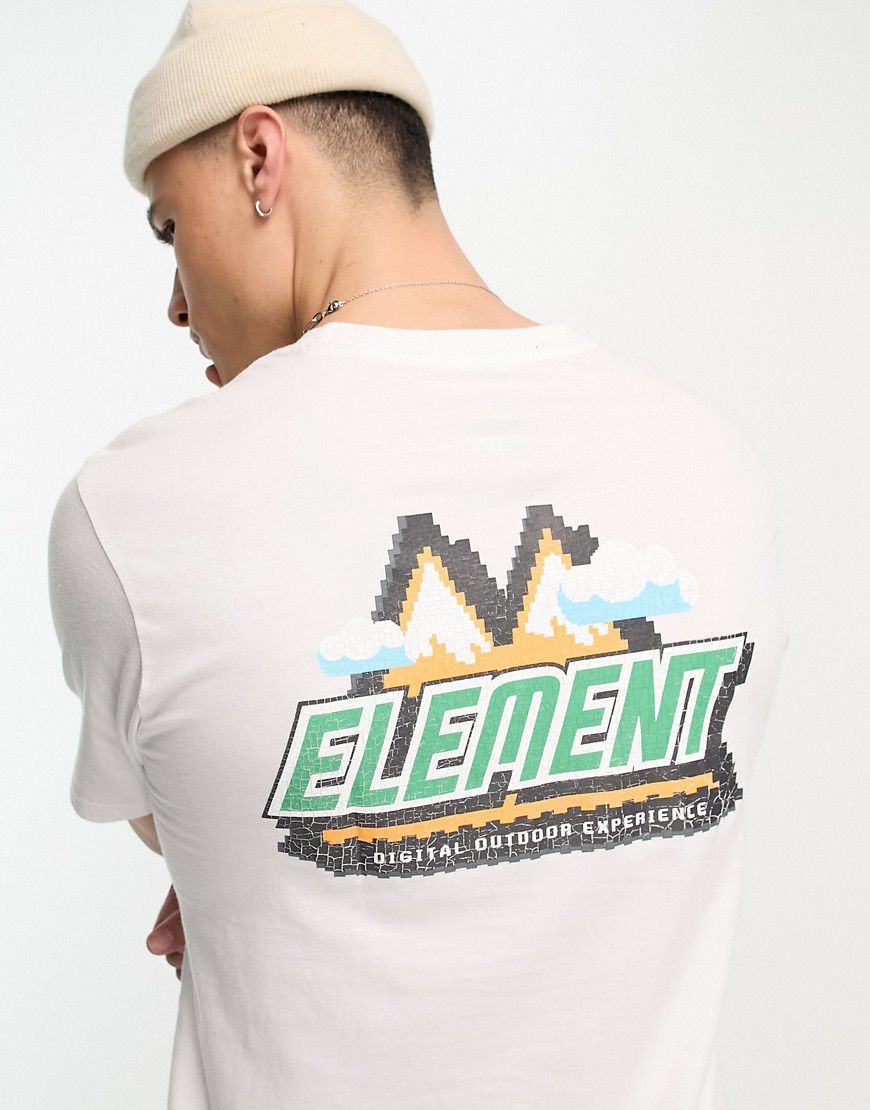 T-shirt bianca con logo stile digitale outdoor - Element - Modalova