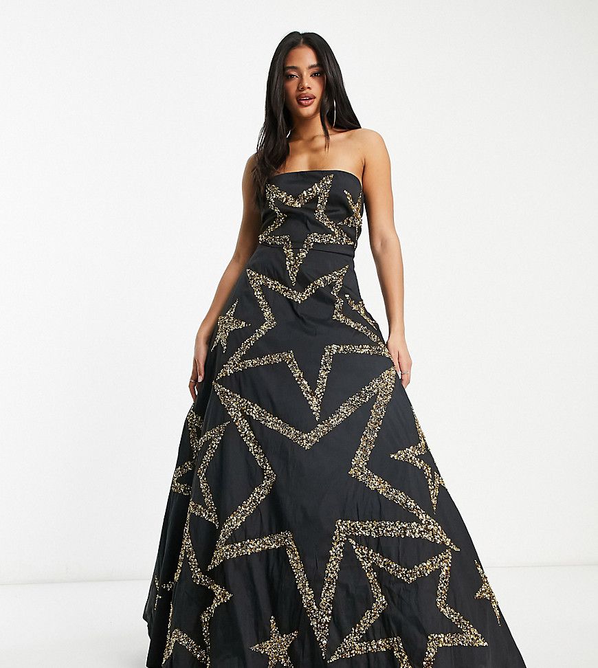 Esclusiva - Vestito lungo decorato con stelle - Lace & Beads - Modalova