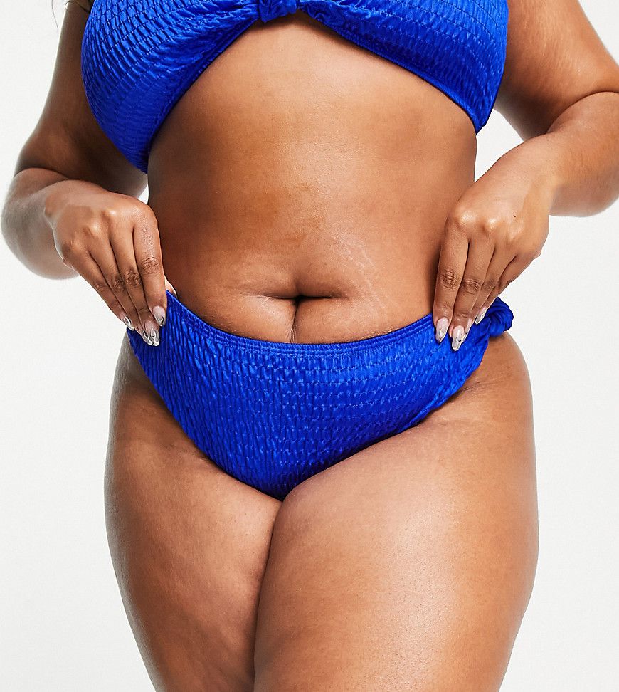 Esclusiva - Slip bikini a vita alta con nodo - South Beach Curve - Modalova