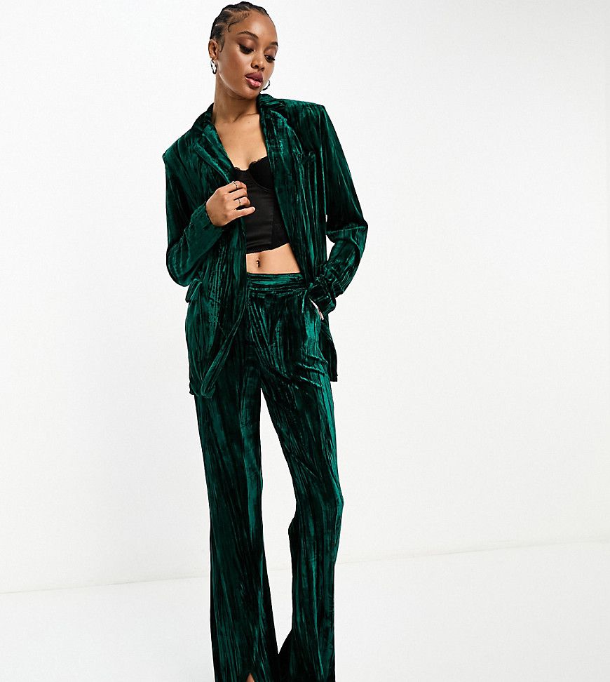 Blazer in velluto sartoriale smeraldo in coordinato - Extro & Vert Tall - Modalova