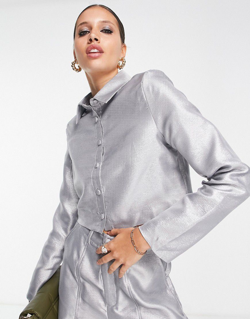 Camicia attillata corta color scintillante - Extro & Vert - Modalova