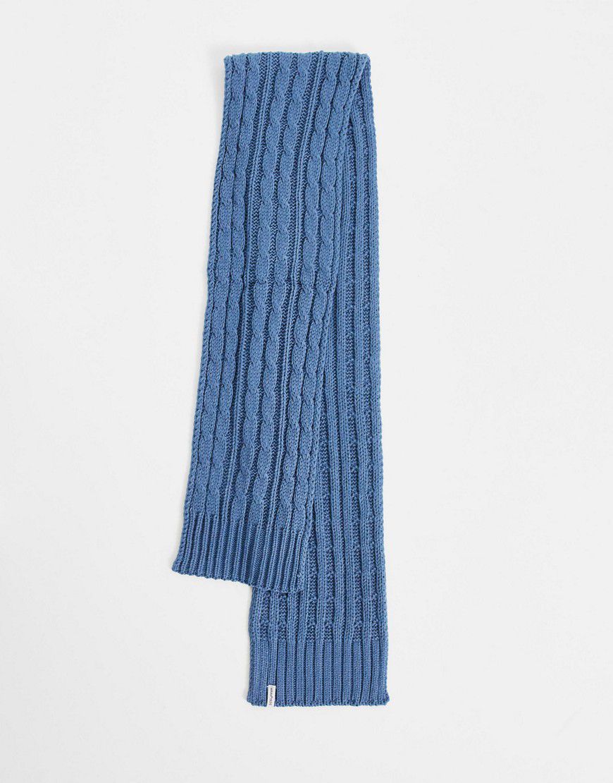Sciarpa in maglia a trecce con logo - Farah - Modalova