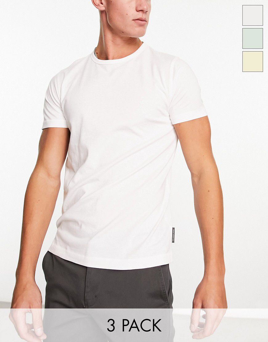 Confezione da 3 t-shirt girocollo color menta, limone e bianca - French Connection - Modalova