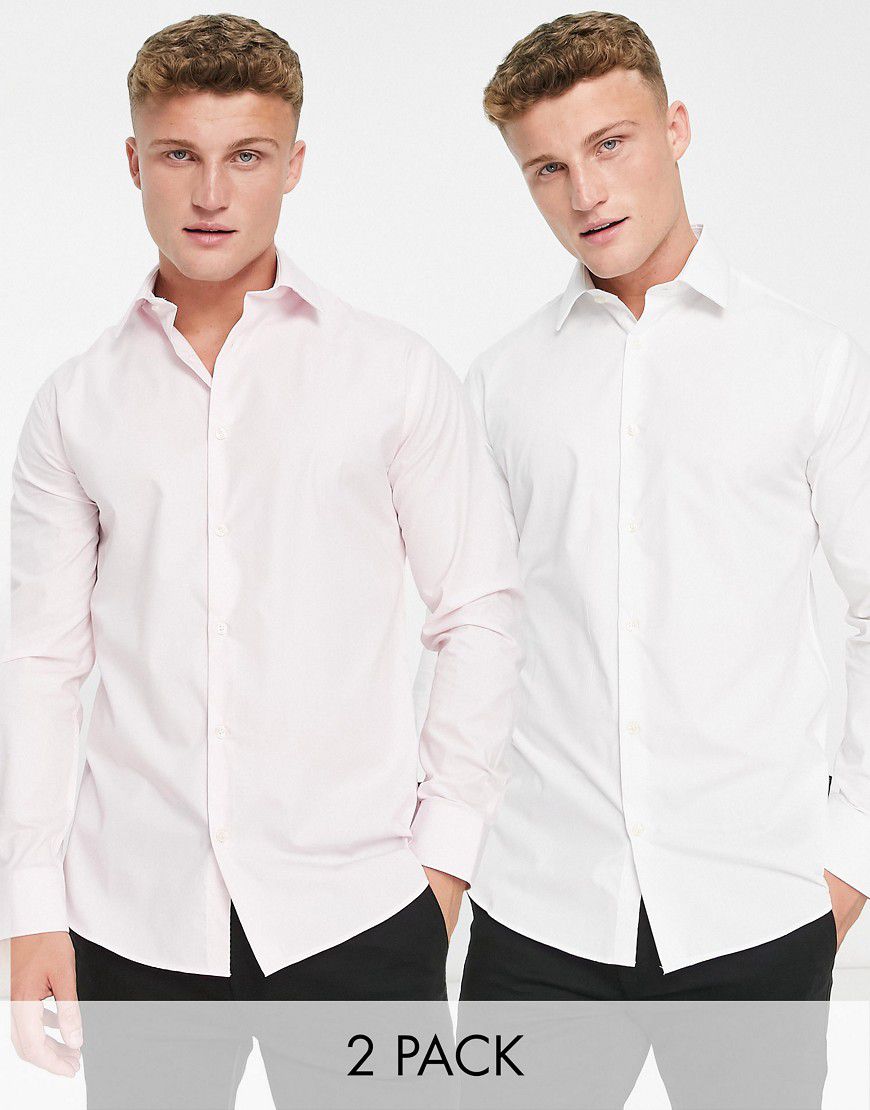 Formal - Confezione da 2 camicie bianca e chiaro - French Connection - Modalova