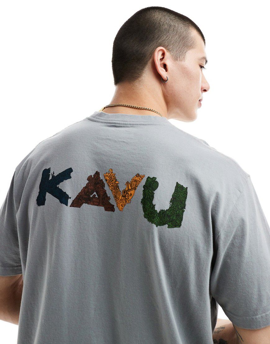 T-shirt grigia con logo botanico davanti - KAVU - Modalova