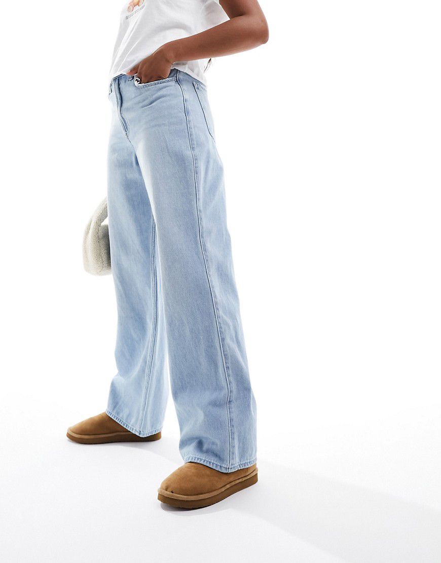 Jeans larghi a vita alta chiaro - Hollister - Modalova