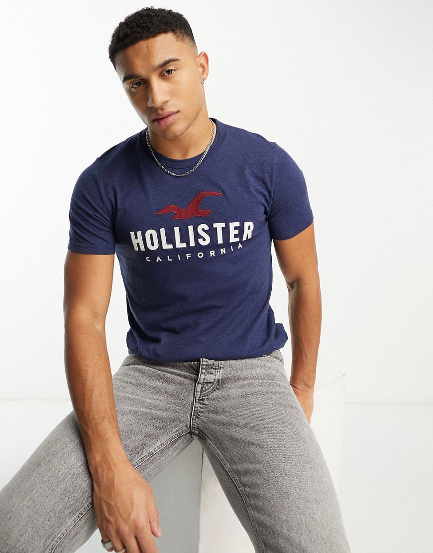 T-shirt tecnica mélange con logo - Hollister - Modalova