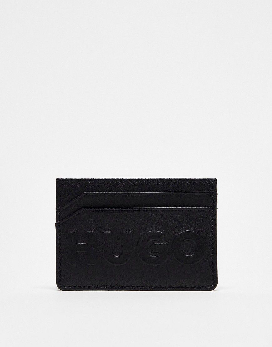 HUGO - Tyler - Portacarte in pelle nero con logo - Hugo Red - Modalova