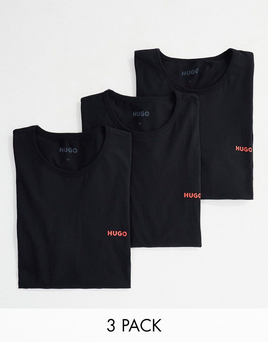 Hugo Boss - Confezione da tre magliette a maniche lunghe nere - Hugo Red - Modalova