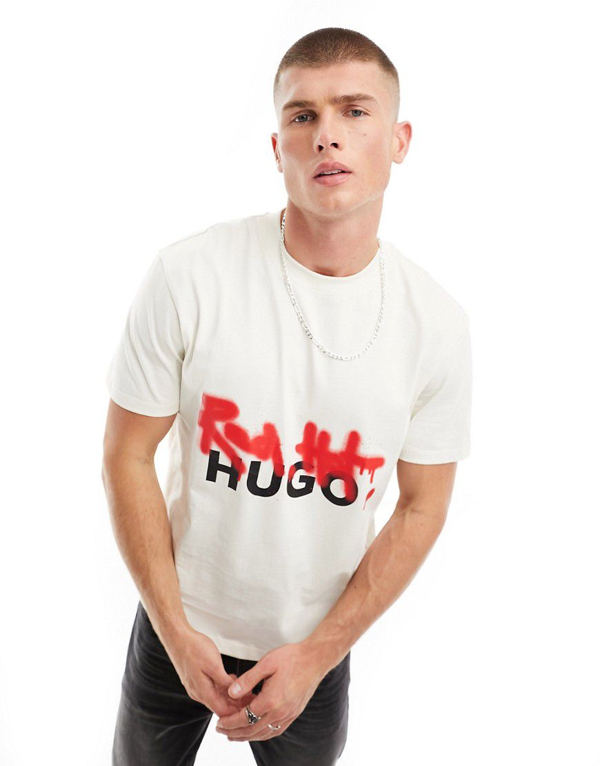 HUGO - Dikino - T-shirt oversize bianca - Hugo Red - Modalova