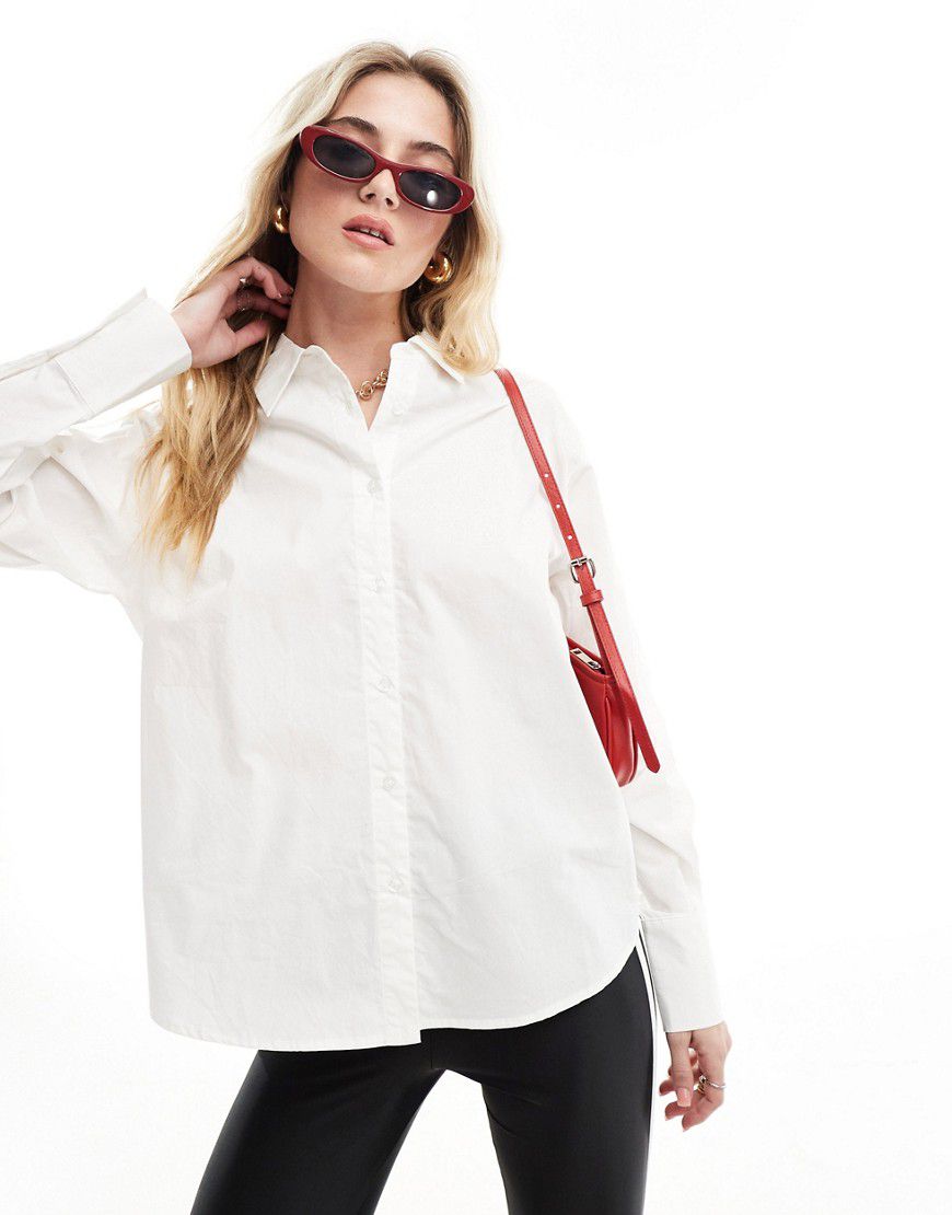 Camicia bianca in popeline di cotone - In The Style - Modalova