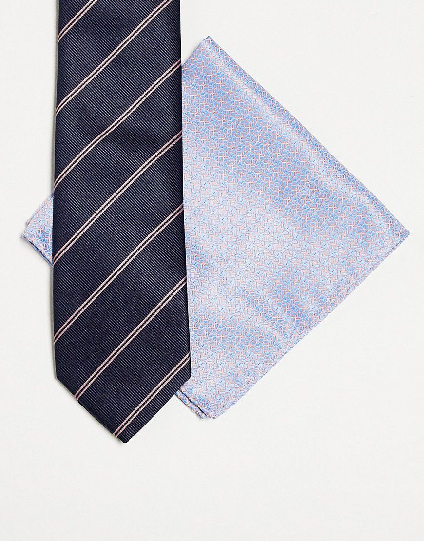 Cravatta e fazzoletto da taschino blu navy e - Jack & Jones - Modalova