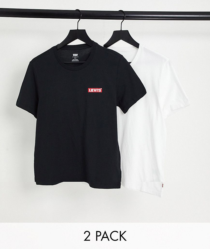 Confezione da 2 t-shirt bianca e nera con logo piccolo - Levi's - Modalova