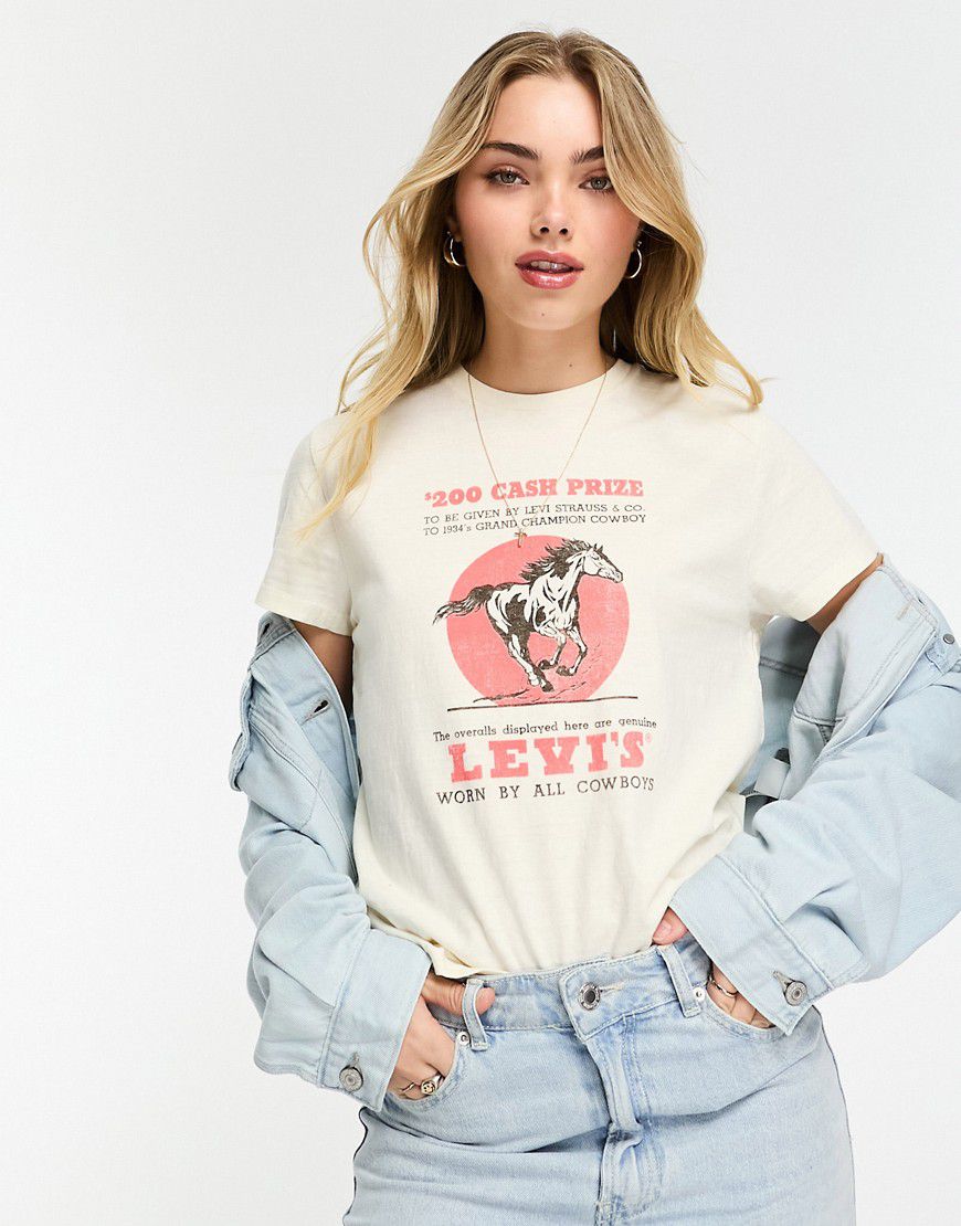 T-Shirt color crema con logo con cavallo vintage - Levi's - Modalova