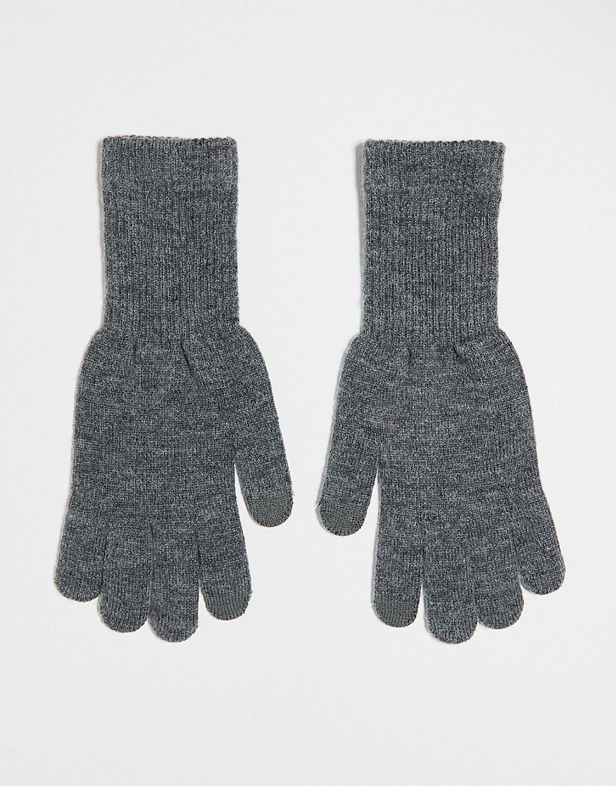 London - Guanti grigi in maglia per touchscreen - My Accessories - Modalova
