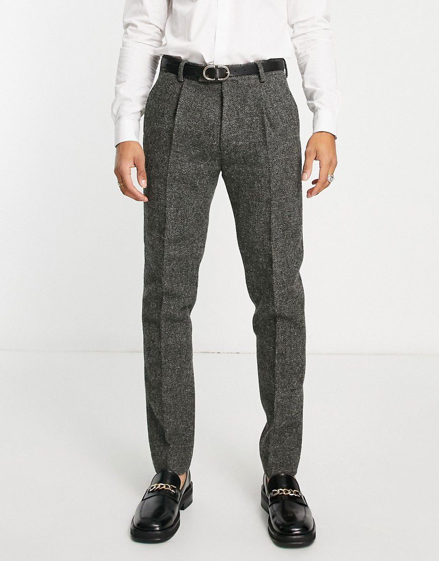 Harris - Pantaloni da abito slim in tweed antracite - Noak - Modalova