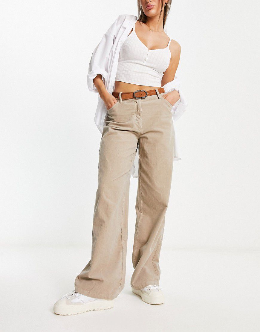 X Annijor - Pantaloni beige oversize in velluto a coste - NA-KD - Modalova