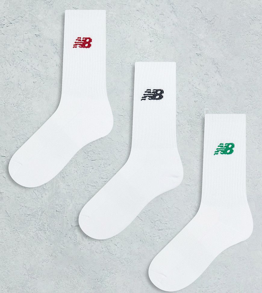 Collegiate - Confezione da 3 paia di calzini verdi, rossi e neri - New Balance - Modalova