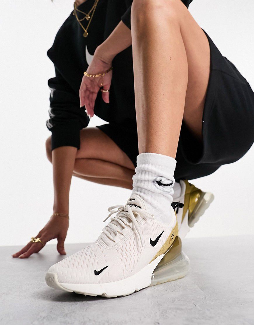 Air Max 270 - Sneakers bianche e oro - Nike - Modalova