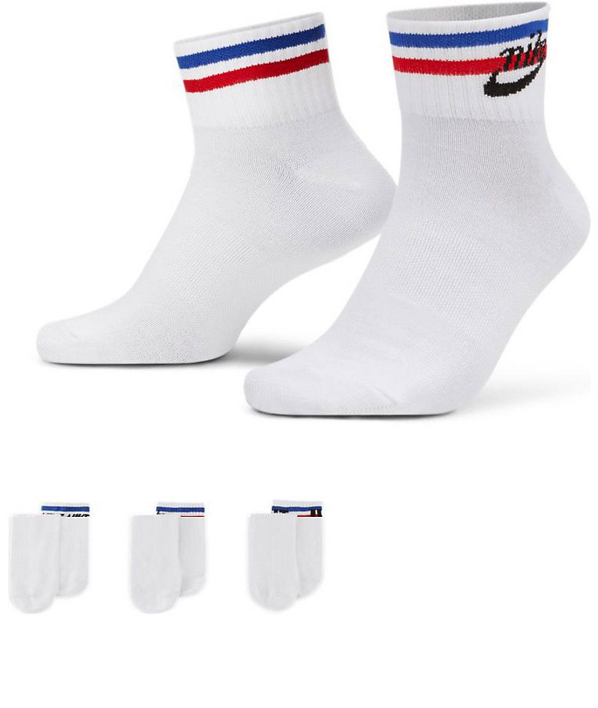 Essential - Confezione da 3 paia di calzini bianchi corti - Nike - Modalova