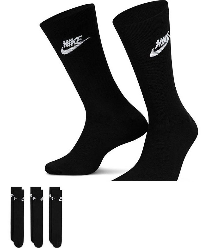Everyday Essential - Confezione da 3 paia di calzini neri - Nike - Modalova