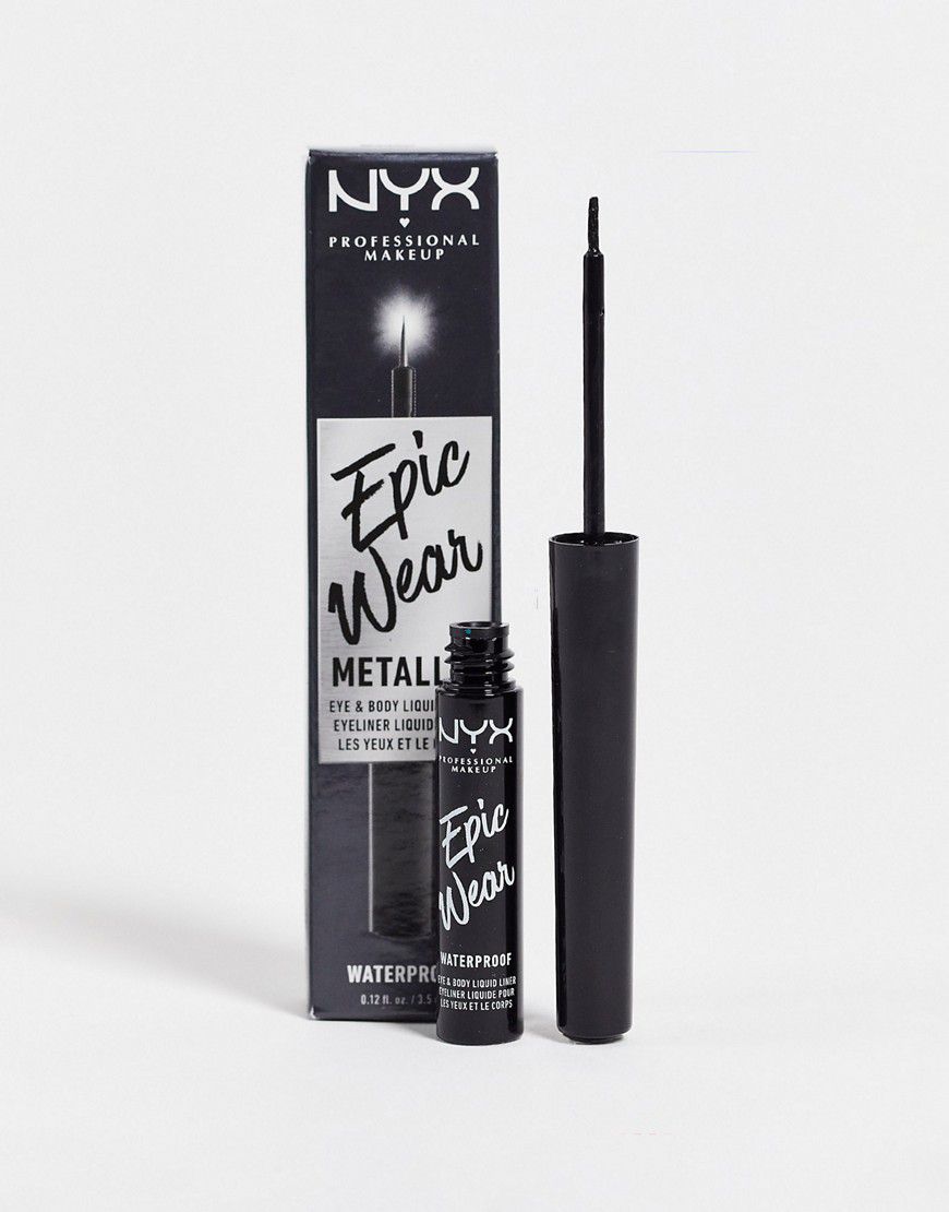 Eyeliner liquido metallizzato Epic Wear - Black Metal - NYX Professional Makeup - Modalova
