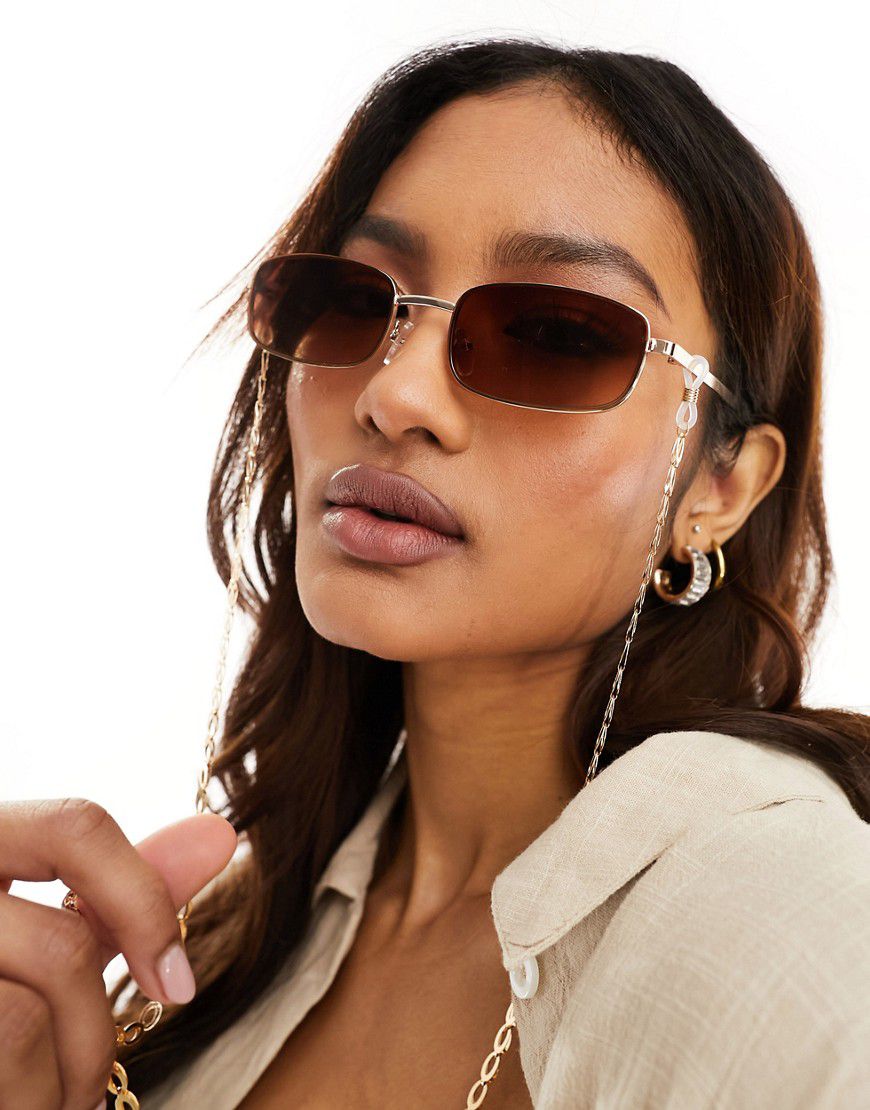 Catenella per occhiali da sole in metallo con maglie ovali - South Beach - Modalova