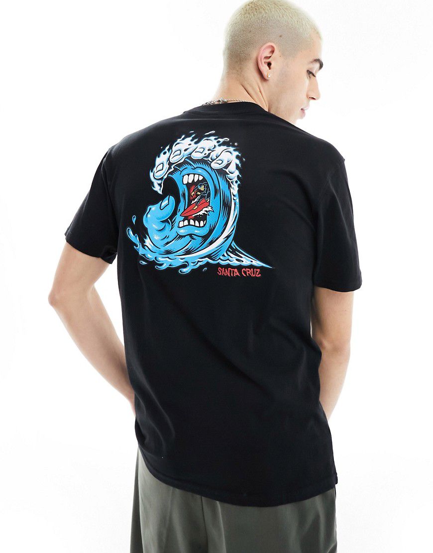 Screaming Wave - T-shirt nera con stampa - Santa Cruz - Modalova